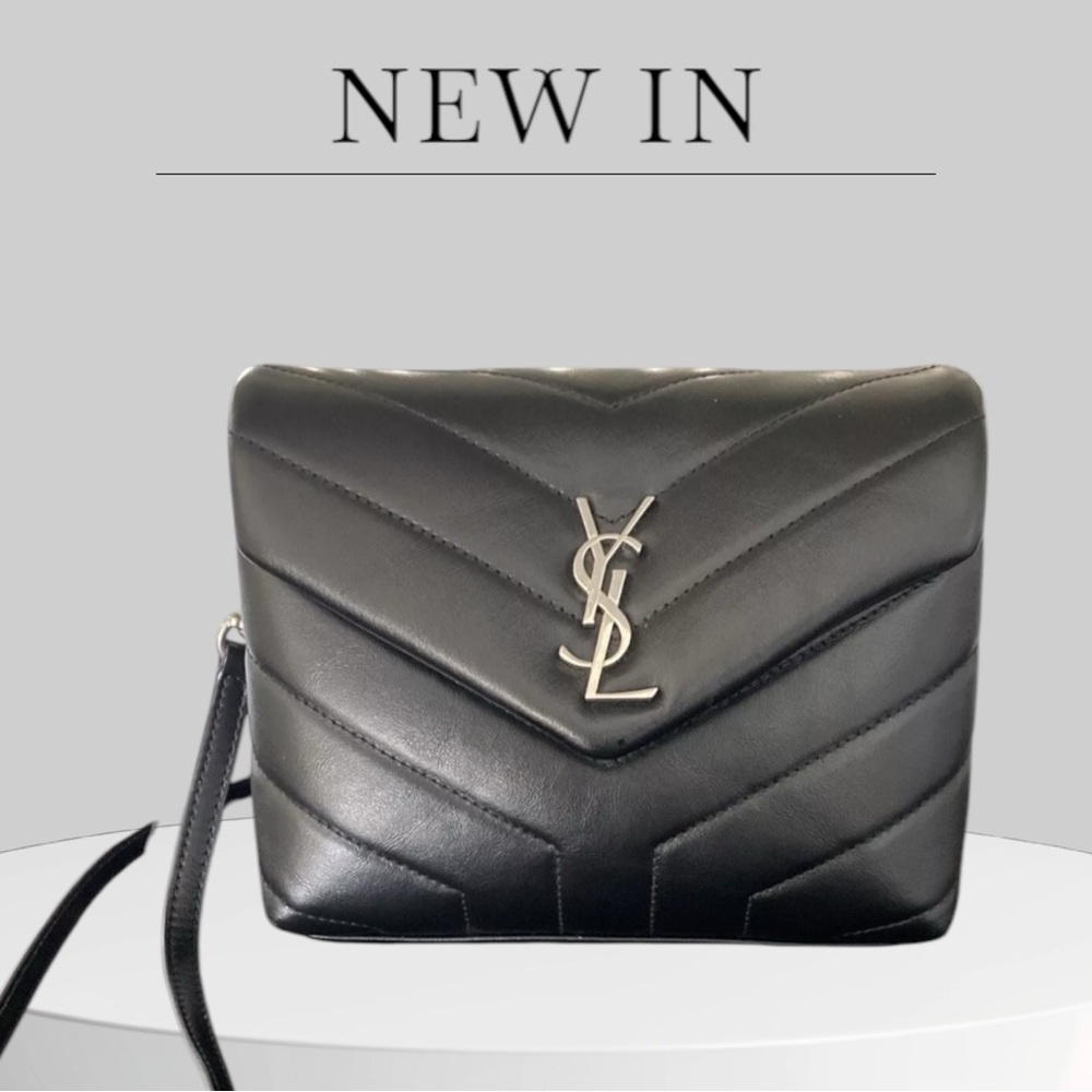 YSL SAINT LAURENT Toy Loulou Matelassé Leather Crossbody Bag Black